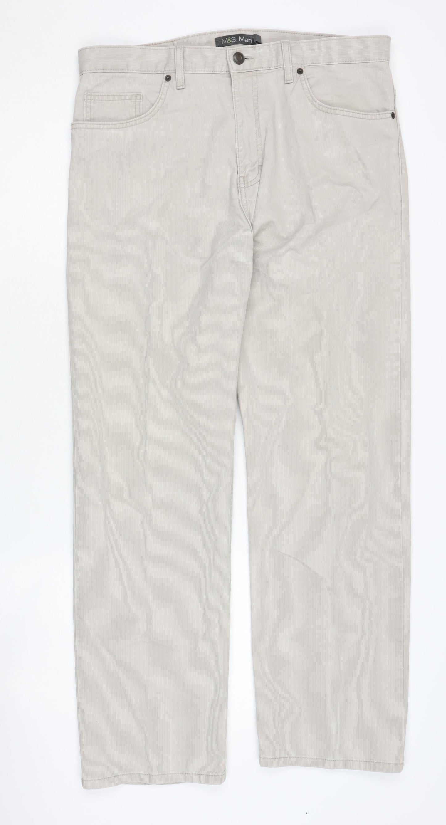 Marks and Spencer Men's Beige Straight Jeans 34R