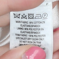 French Connection Beige Sheath Dress, Size 6, Embroidered