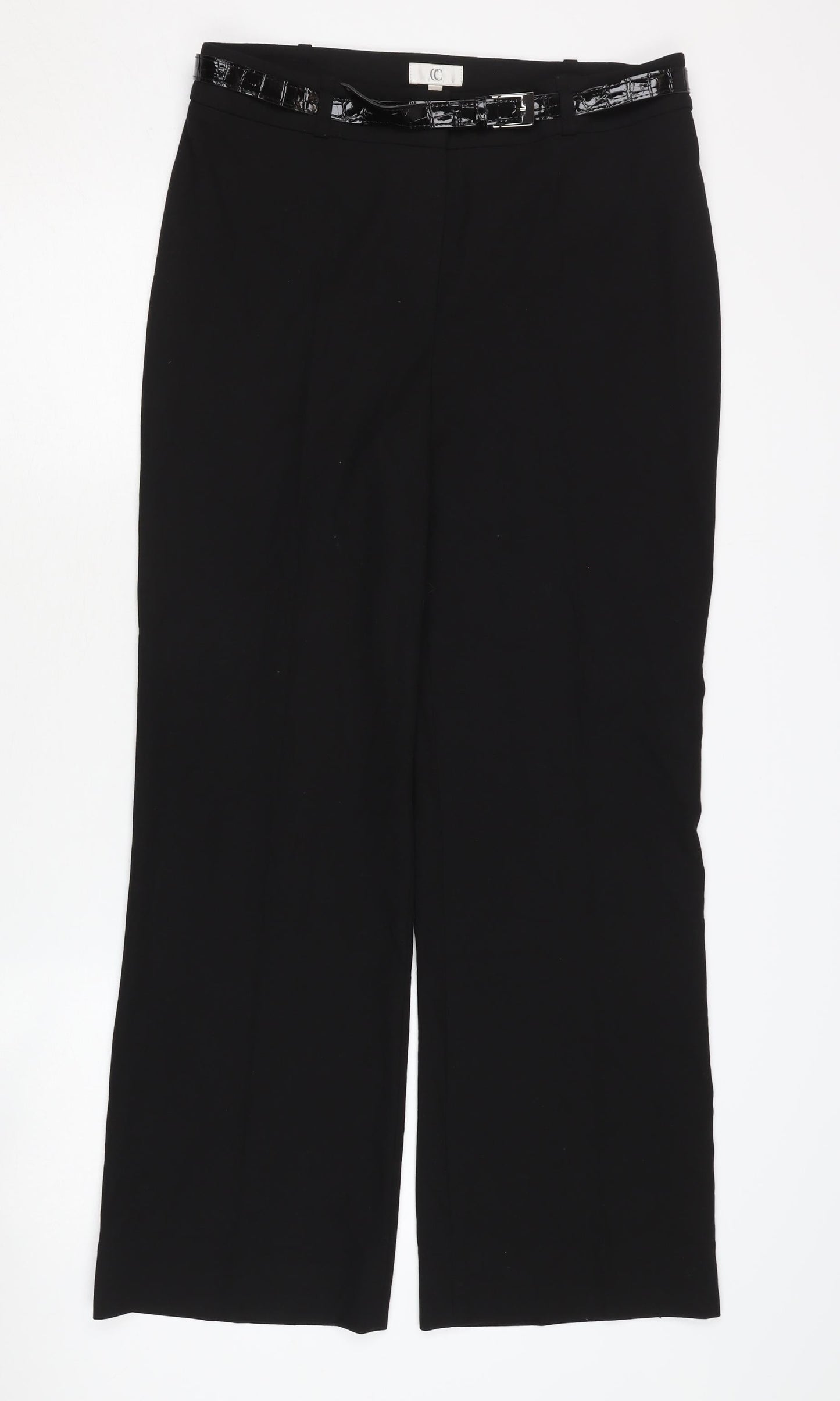 Womens UK Size 12 CC Regular Fit Business Black Trousers