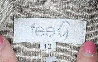 fee G Women's Beige Floral Shrug Size 10