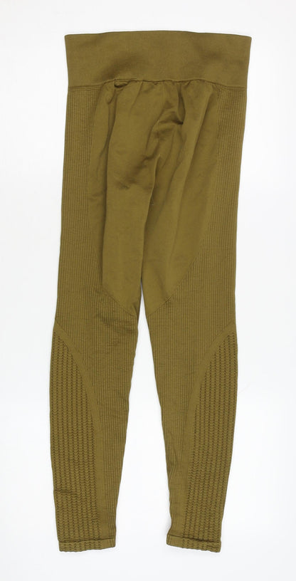 H&M Women's Green Leggings, Size M, Stretch Gym Wear