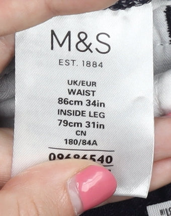 Marks and Spencer Men's Blue Trousers Size L