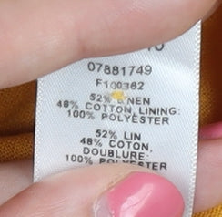 ASOS Women’s Yellow Button Skirt, Size 14, Casual Linen