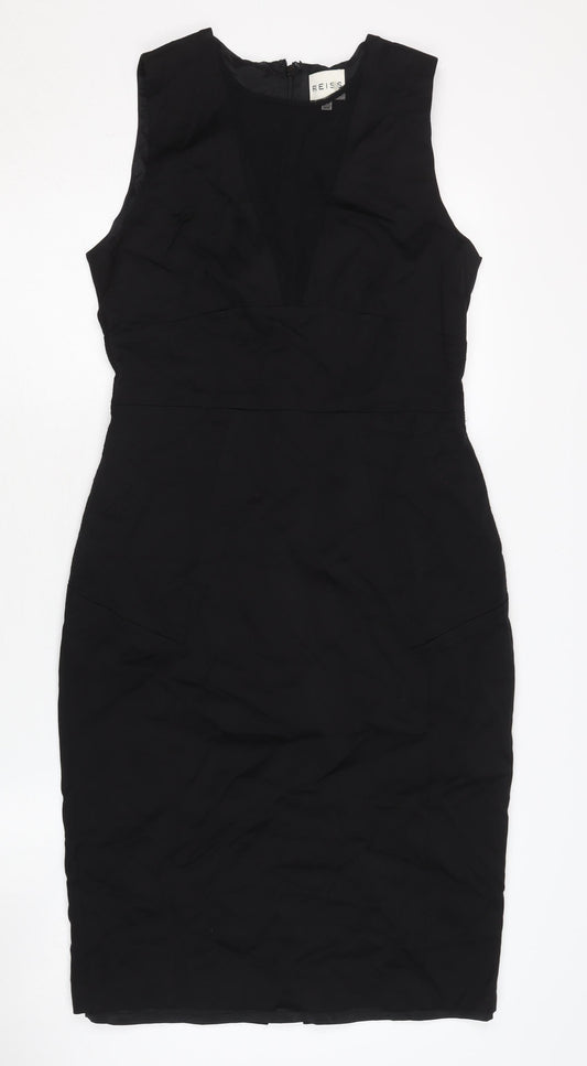 Reiss Women's Black V-Neck Dress Size 12