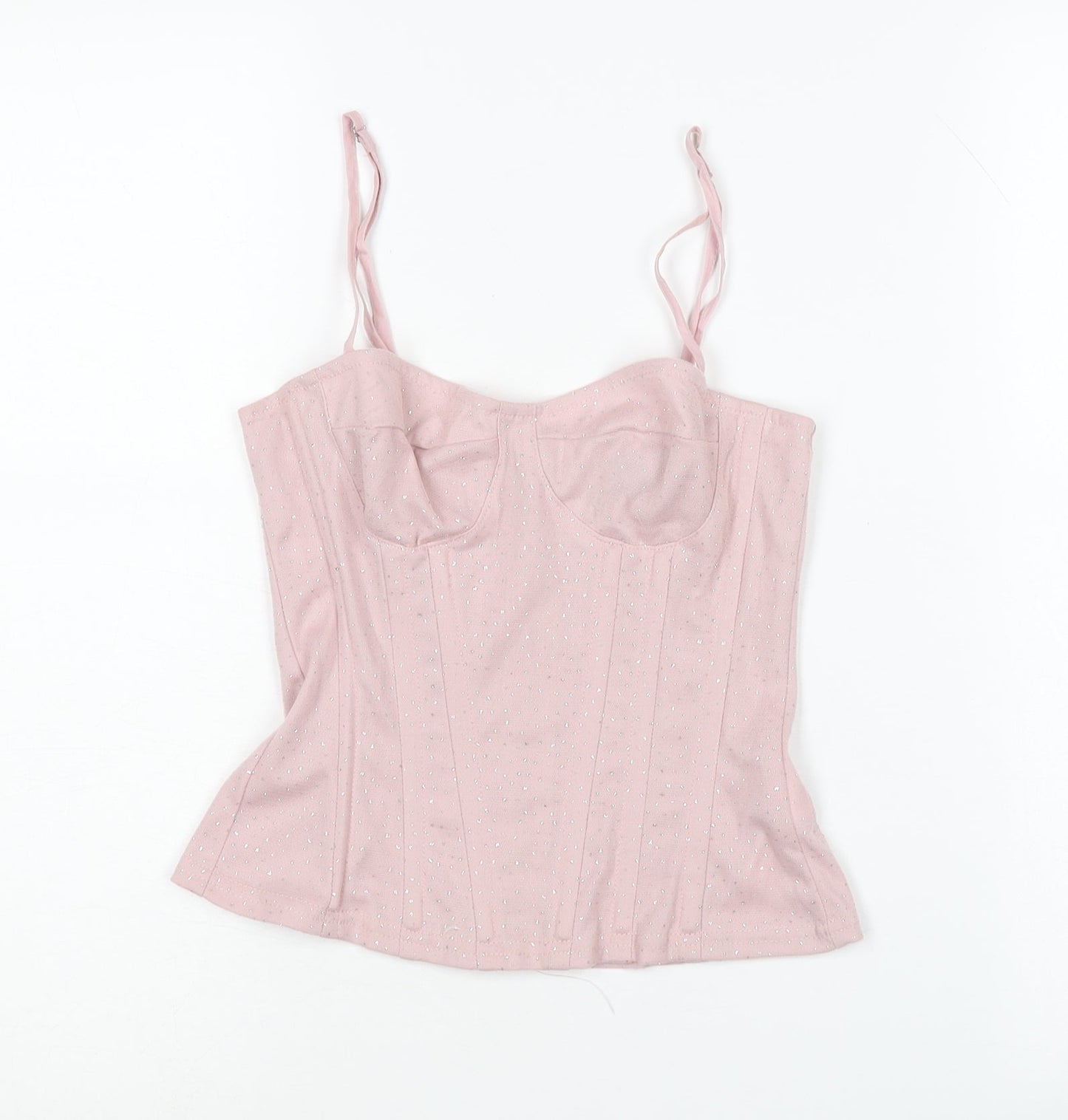 PrettyLittleThing Women's Pink Camisole Top, Size 6, Party Wear
