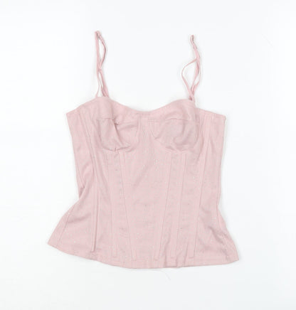 PrettyLittleThing Women's Pink Camisole Top, Size 6, Party Wear