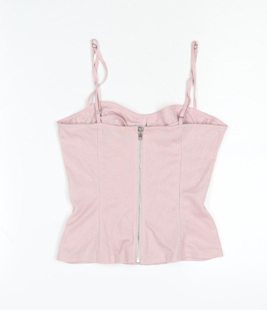 PrettyLittleThing Women's Pink Camisole Top, Size 6, Party Wear