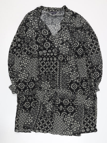 Marks and Spencer Black Floral Dress Size 14