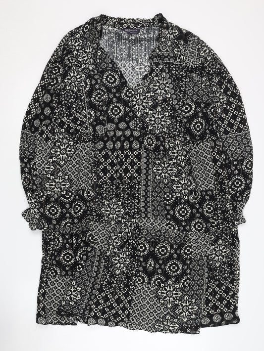 Marks and Spencer Black Floral Dress Size 14
