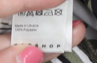 Womens UK Size 8 Topshop Multicoloured Basic Button-Up