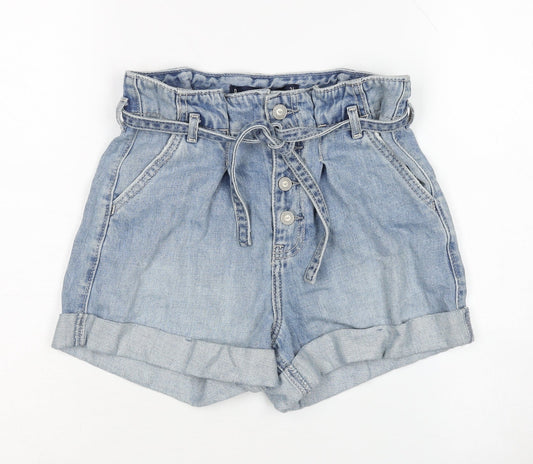 Hollister Women's Blue Paperbag Denim Shorts Size 2