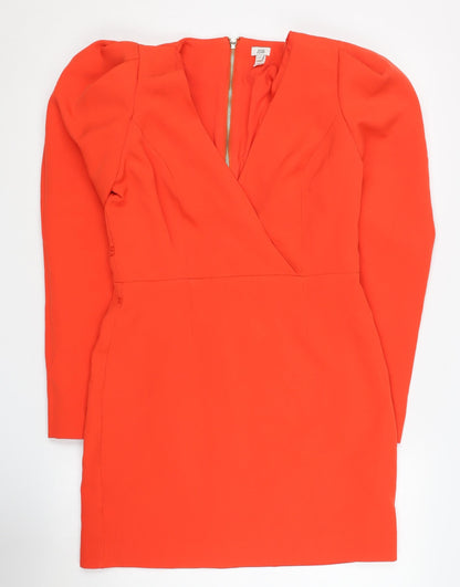 River Island Women’s Orange Bodycon Dress Size 12