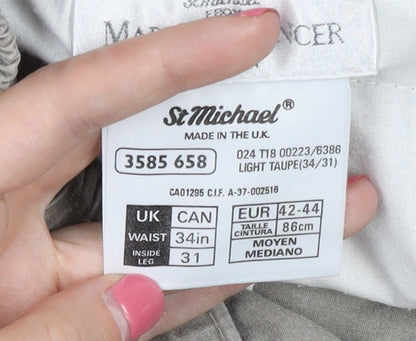 Marks and Spencer Men's Brown Chino Trousers 34