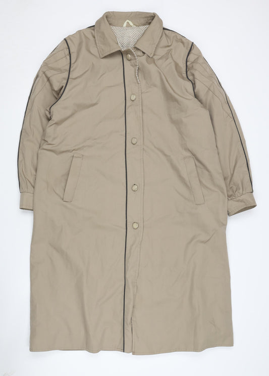 House of Fraser Women's Beige Long Overcoat Size 12