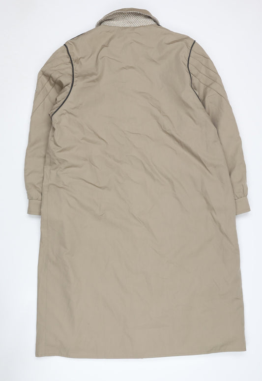 House of Fraser Women's Beige Long Overcoat Size 12