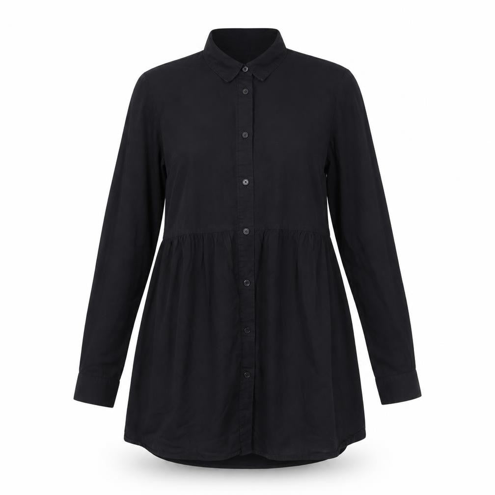 Womens UK Size 10 ASOS Black Basic Button-Up