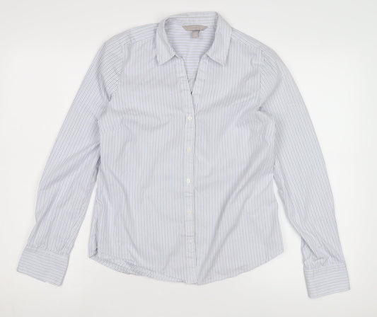Womens UK Size 10 H&M White Basic Button-Up