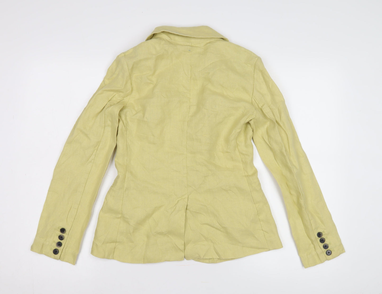 PURE Women's Yellow Blazer UK 8, Linen, Casual Style