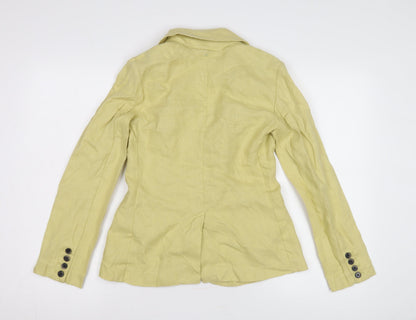PURE Women's Yellow Blazer UK 8, Linen, Casual Style