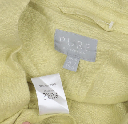 PURE Women's Yellow Blazer UK 8, Linen, Casual Style