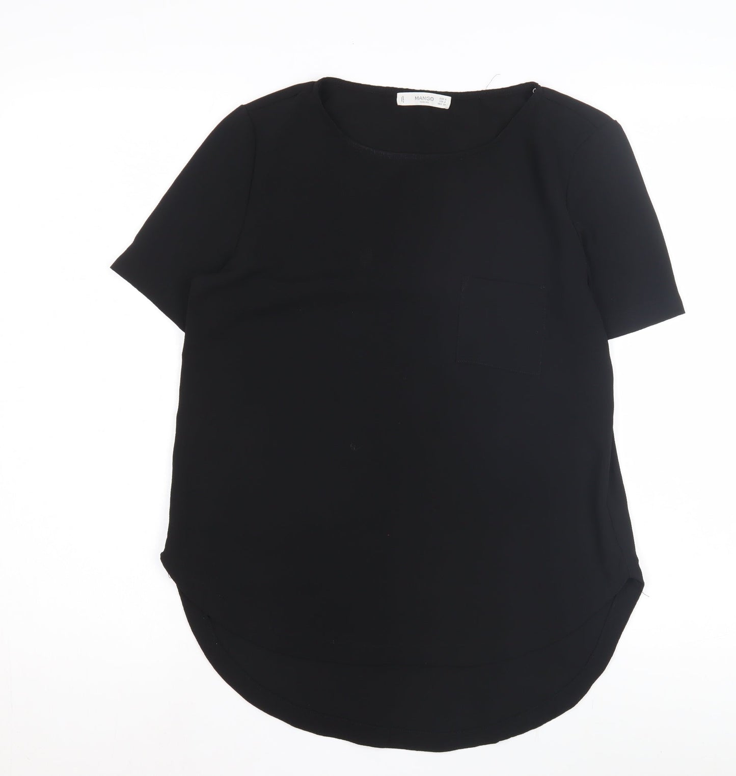 Womens UK Size 8 Mango Black Basic T-Shirt
