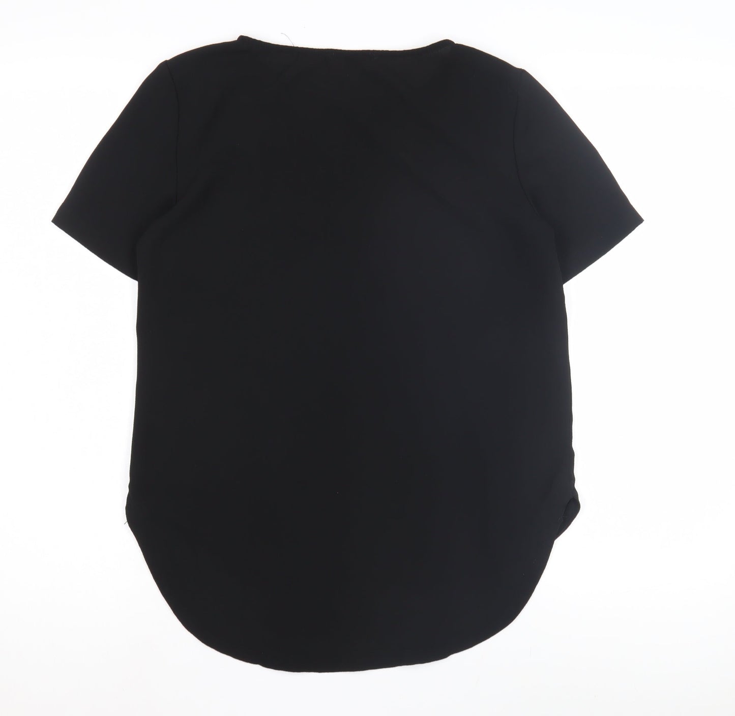 Womens UK Size 8 Mango Black Basic T-Shirt