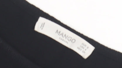 Womens UK Size 8 Mango Black Basic T-Shirt