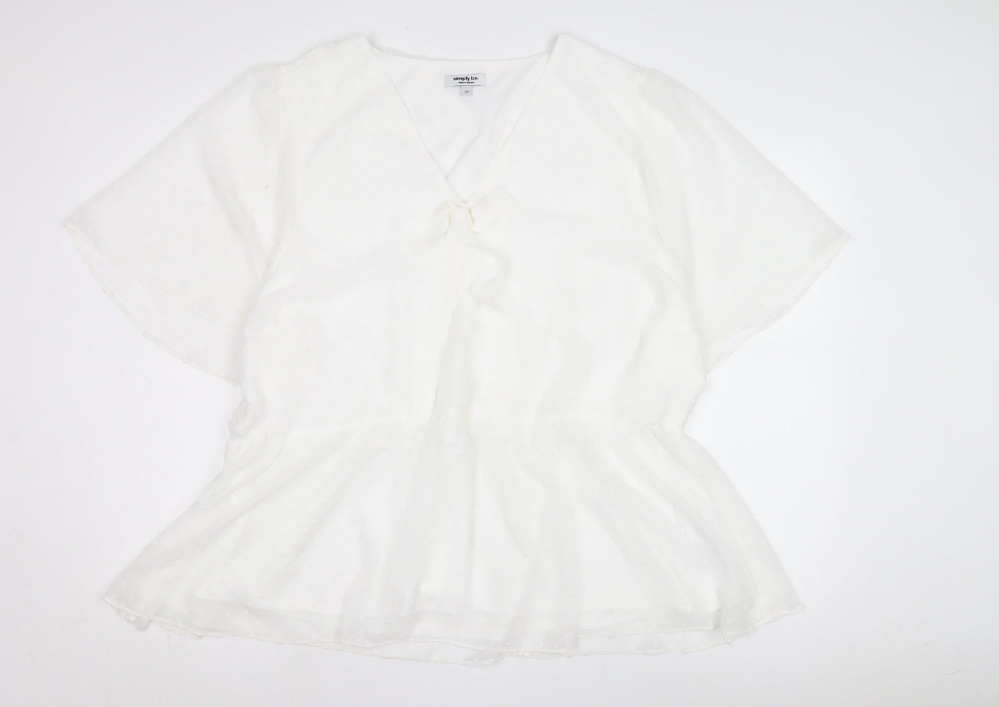 Womens UK Size 28 Simply Be White Basic Blouse