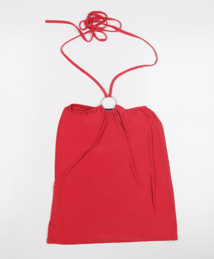 Boohoo Women's Red Halter Top Size 12
