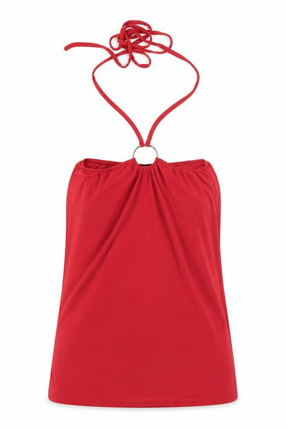 Womens UK Size 12 Boohoo Red Camisole Blouse