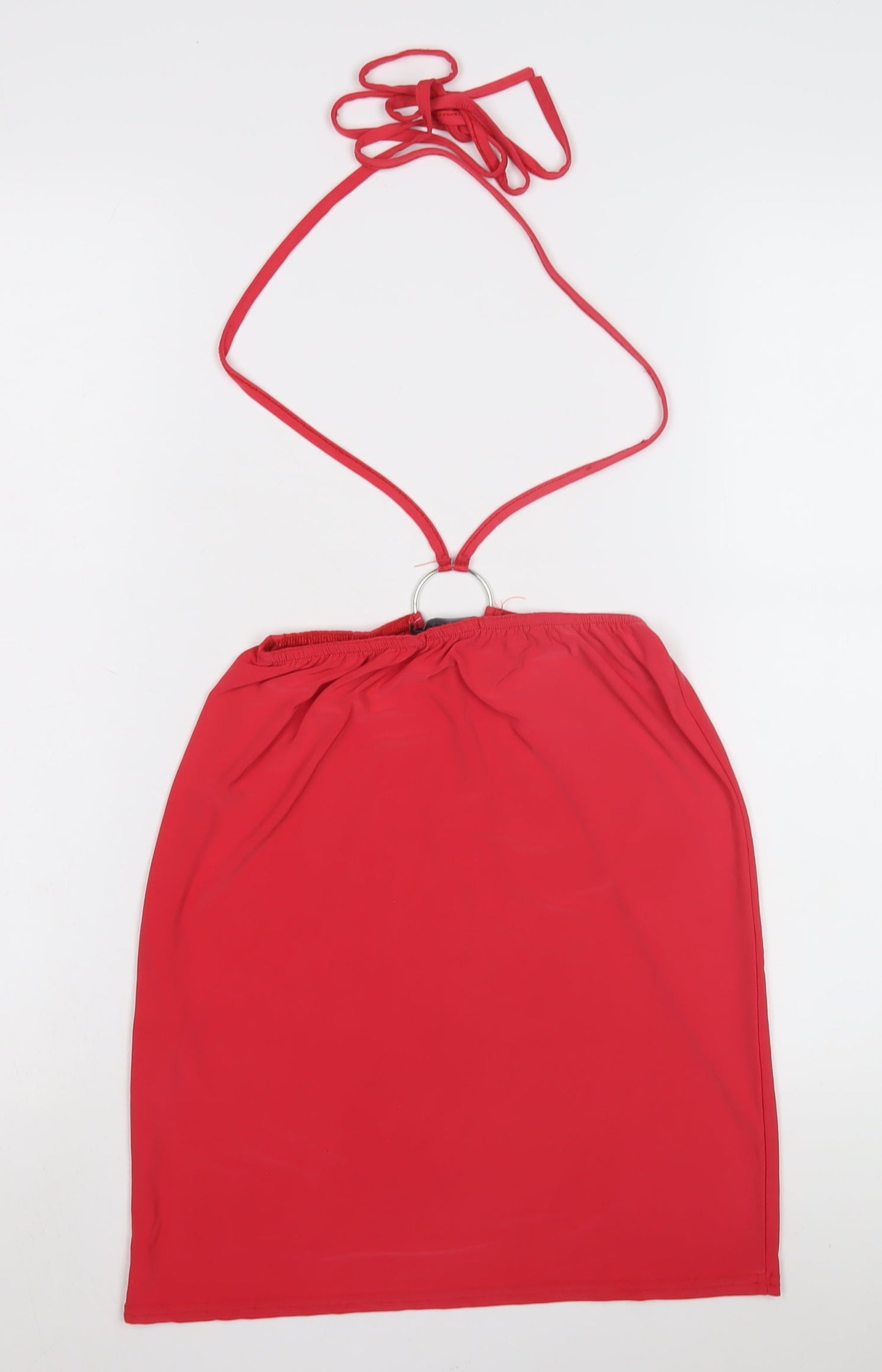 Boohoo Women's Red Halter Top Size 12