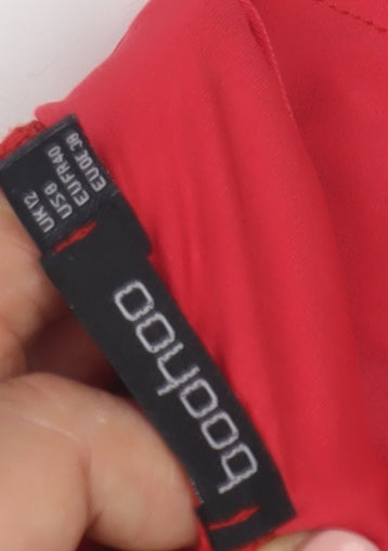 Boohoo Women's Red Halter Top Size 12