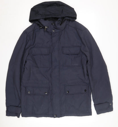 Mens UK Size M Marks and Spencer Blue Parka Coat
