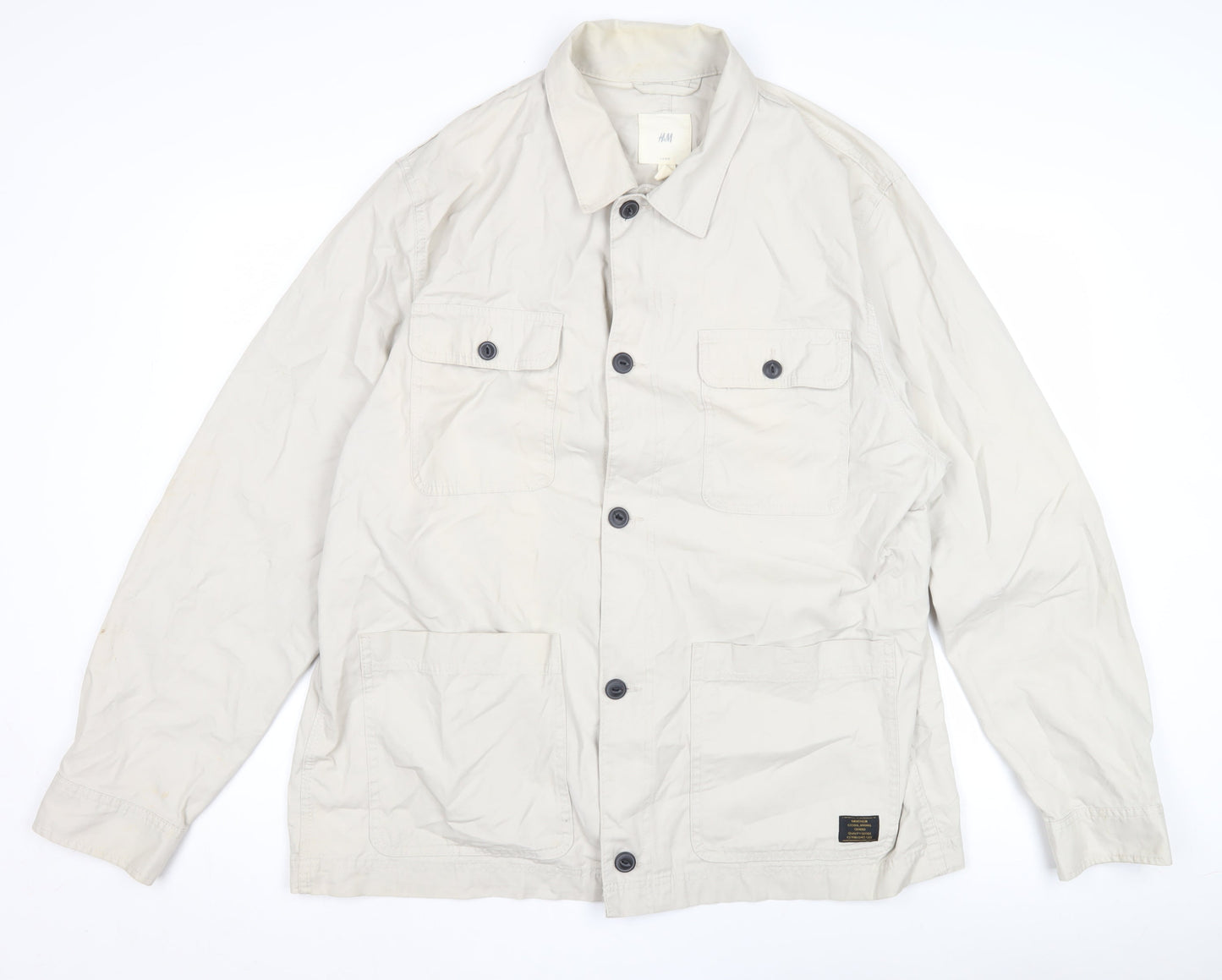 Mens UK Size XL H&M Beige Basic Jacket