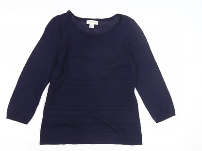 Monsoon Women's Blue 3/4 Sleeve Pullover Jumper Size 10