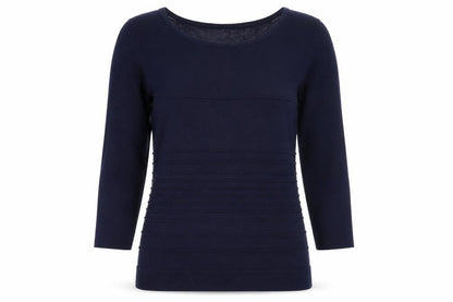 Monsoon Women's Blue 3/4 Sleeve Pullover Jumper Size 10
