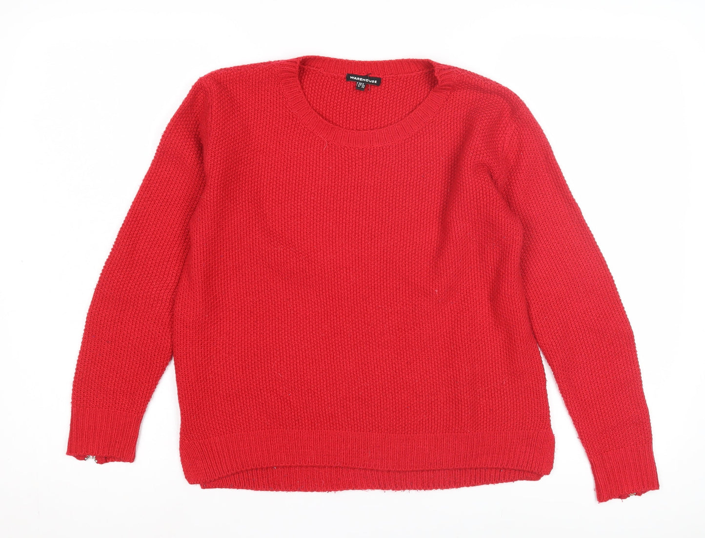 Womens UK Size 8 Warehouse Red Pullover Jumper