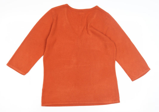 Womens UK Size 14 BHS Orange Pullover Jumper