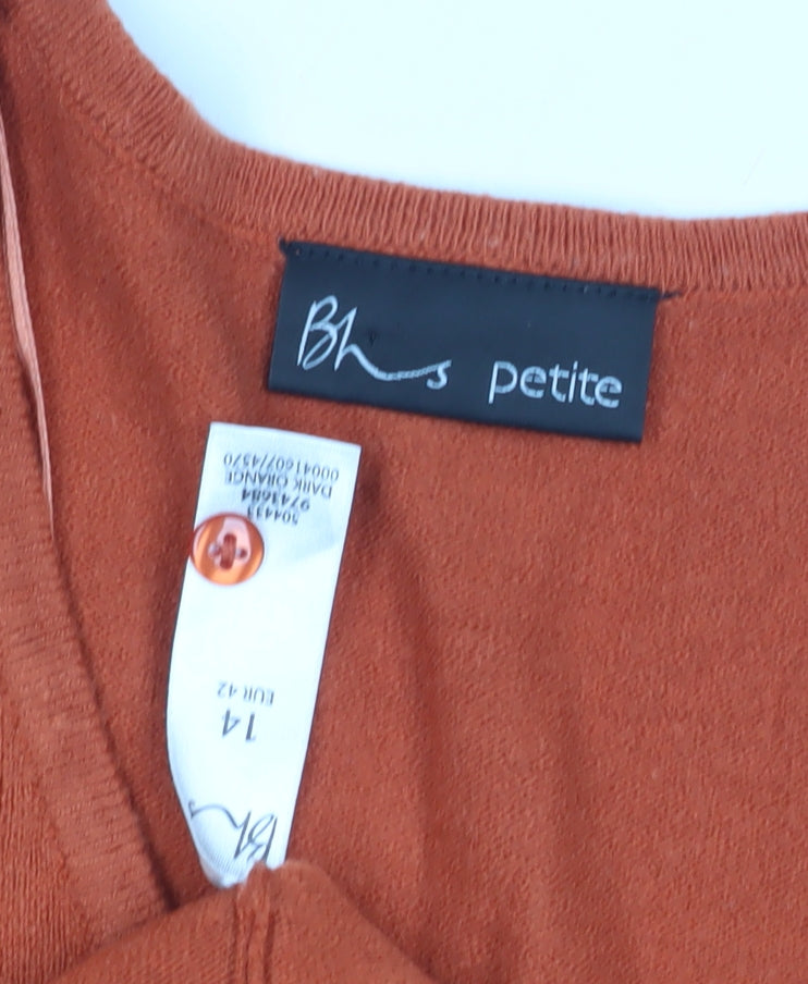 Womens UK Size 14 BHS Orange Pullover Jumper
