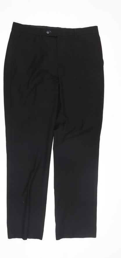 Mens UK Size 32 Butler & Webb Regular Fit Business Black Trousers