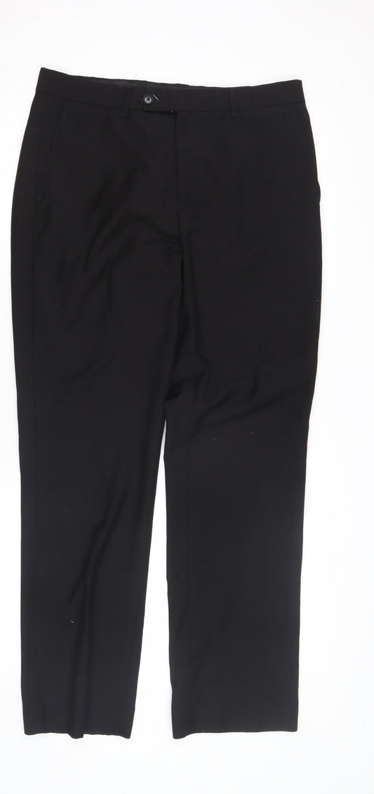 Mens UK Size 32 Butler & Webb Regular Fit Business Black Trousers