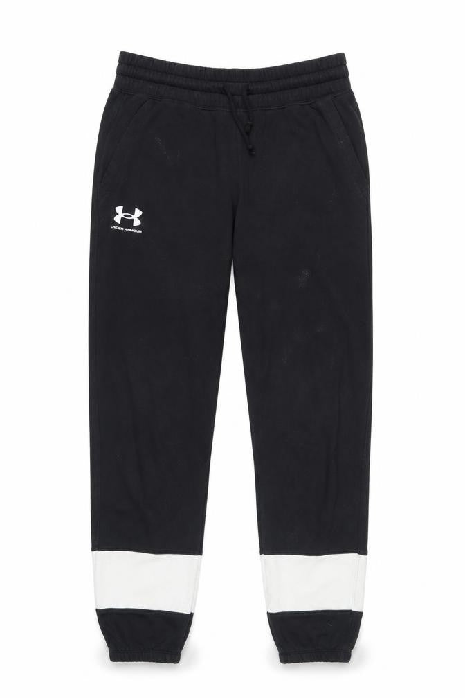 Front view of Under Armour boys’ black jogger trousers m - activewear