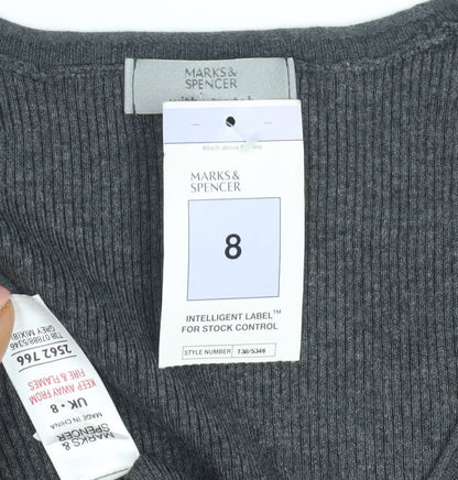 Womens UK Size 8 Marks and Spencer Grey Pullover Jumper