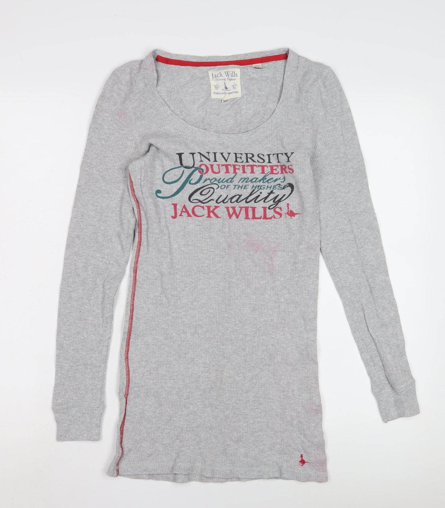 Jack Wills Women's Grey Long Sleeve Slim T-Shirt