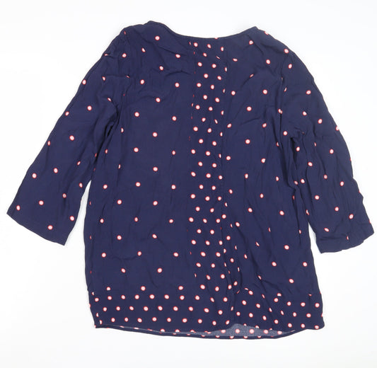 Womens UK Size 12 Joules Blue Basic Blouse