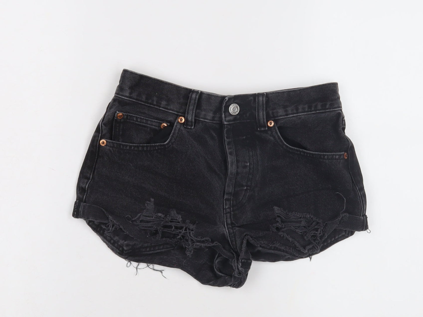 ASOS Design Women's Black Denim Hot Pants, Size 6