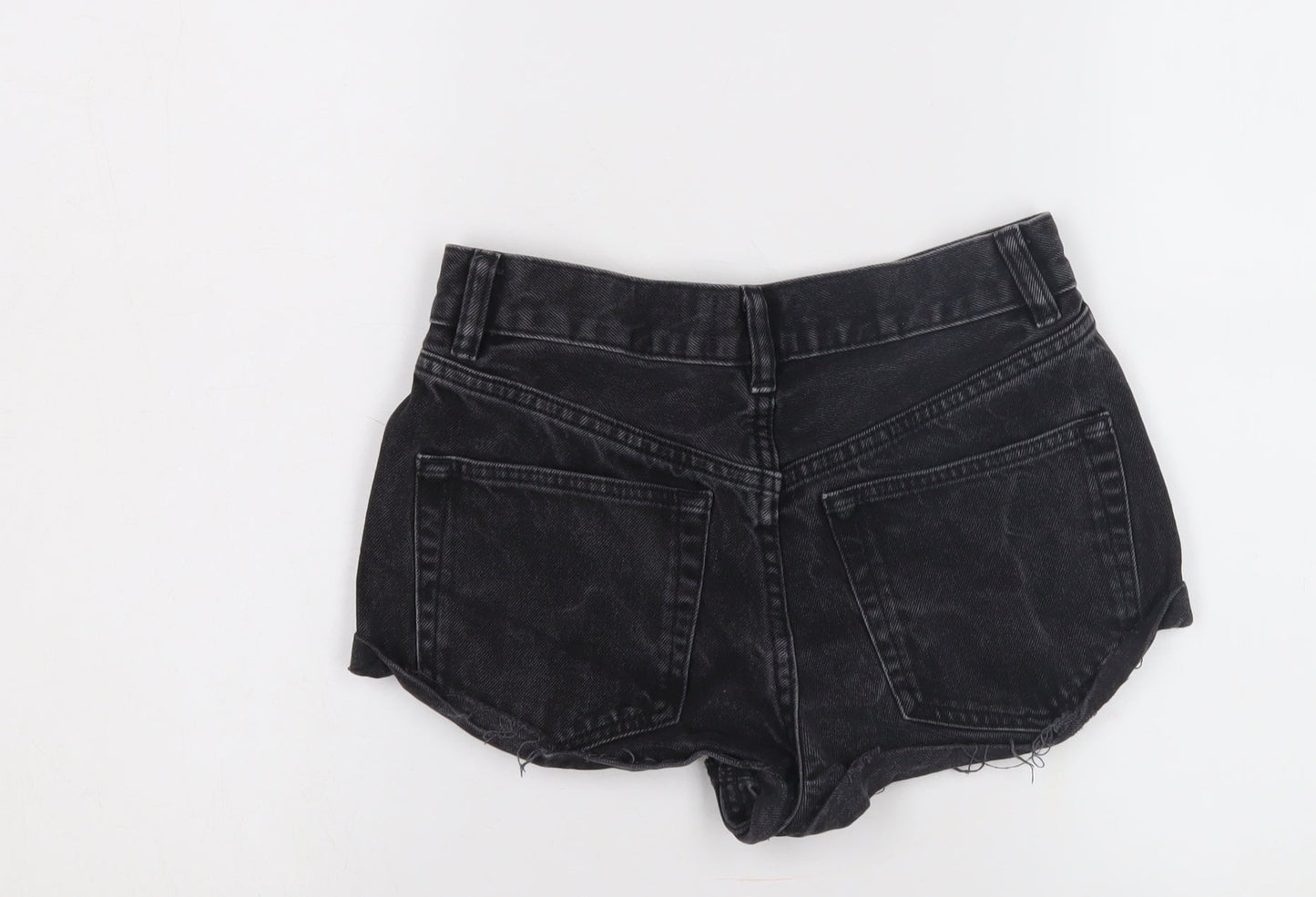 ASOS Design Women's Black Denim Hot Pants, Size 6