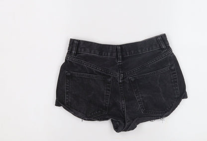 ASOS Design Women's Black Denim Hot Pants, Size 6