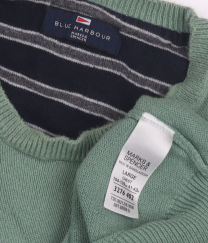 Marks and Spencer Green Men's Pullover Jumper, Large