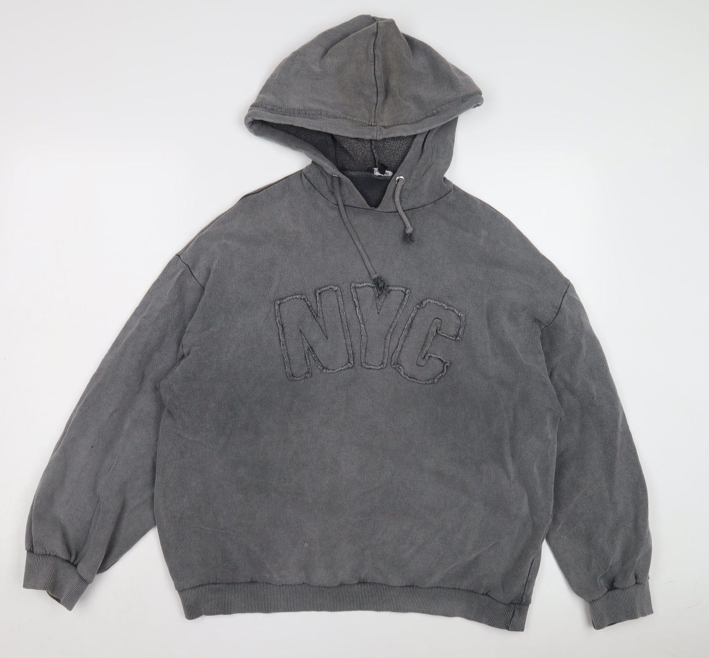 Unisex Adults UK Size 12 Plus Boohoo Grey Pullover Hoodie